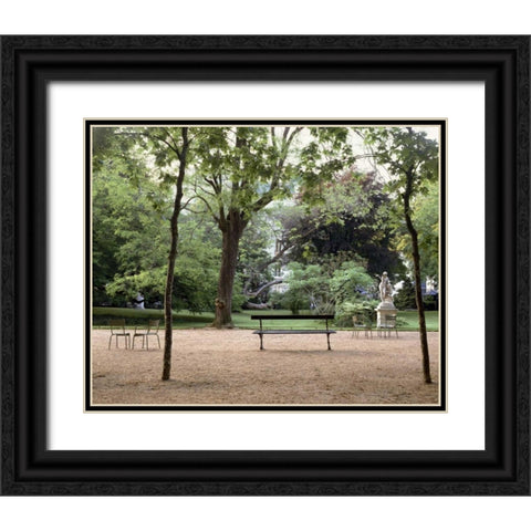 Banc de Jardin - 10 Black Ornate Wood Framed Art Print with Double Matting by Blaustein, Alan