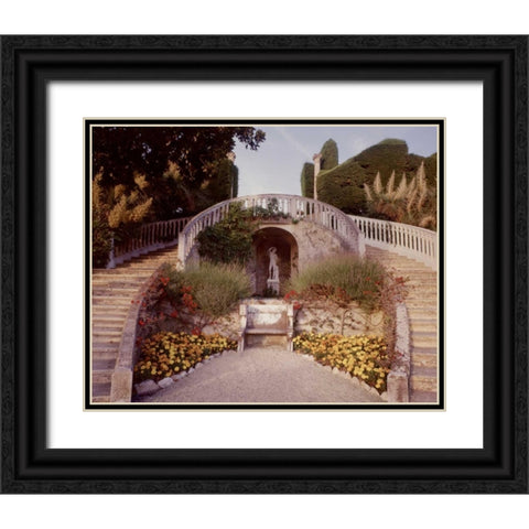 Banc de Jardin - 16 Black Ornate Wood Framed Art Print with Double Matting by Blaustein, Alan
