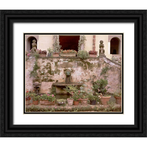 Banc de Jardin - 19 Black Ornate Wood Framed Art Print with Double Matting by Blaustein, Alan