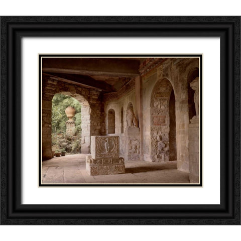 Banc de Jardin - 20 Black Ornate Wood Framed Art Print with Double Matting by Blaustein, Alan