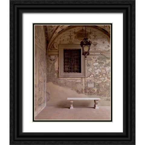 Banc de Jardin - 22 Black Ornate Wood Framed Art Print with Double Matting by Blaustein, Alan