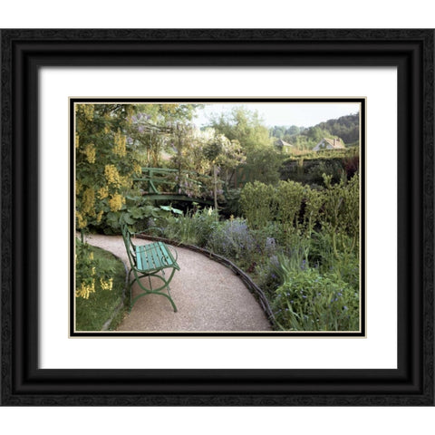 Banc de Jardin - 25 Black Ornate Wood Framed Art Print with Double Matting by Blaustein, Alan
