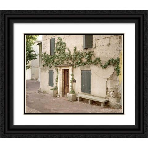Banc de Jardin - 26 Black Ornate Wood Framed Art Print with Double Matting by Blaustein, Alan
