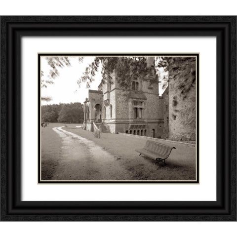 Banc de Jardin - 60 Black Ornate Wood Framed Art Print with Double Matting by Blaustein, Alan