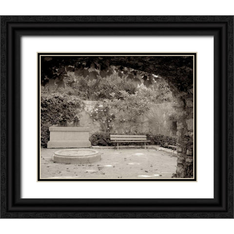 Banc de Jardin - 88 Black Ornate Wood Framed Art Print with Double Matting by Blaustein, Alan