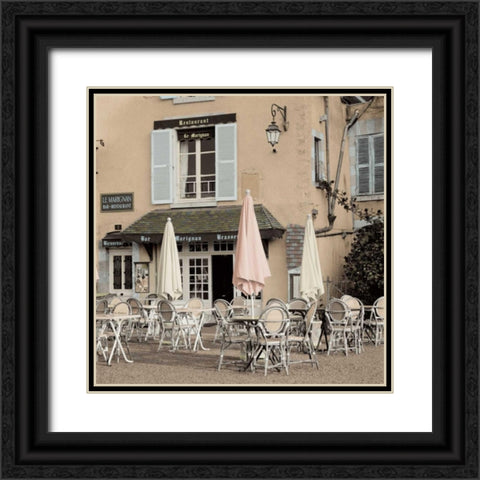 Le Marignan Brasserie Black Ornate Wood Framed Art Print with Double Matting by Blaustein, Alan