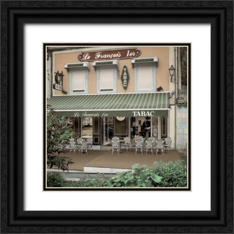 Le Francois 1er Bistro Black Ornate Wood Framed Art Print with Double Matting by Blaustein, Alan