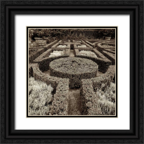 Tuscan Giardini - 1 Black Ornate Wood Framed Art Print with Double Matting by Blaustein, Alan