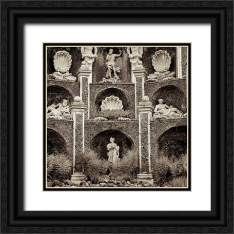 Giardini Italiano - 7 Black Ornate Wood Framed Art Print with Double Matting by Blaustein, Alan
