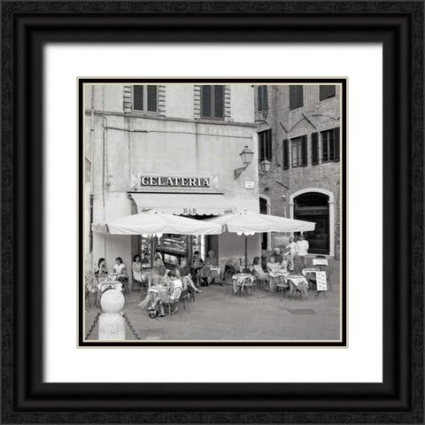 Tuscany Caffe - 22 Black Ornate Wood Framed Art Print with Double Matting by Blaustein, Alan