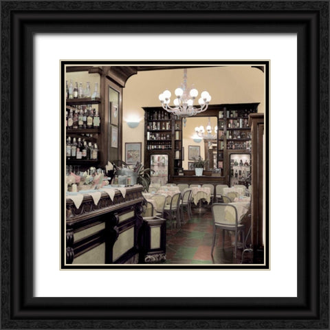 Caffe Frienze - 1 Black Ornate Wood Framed Art Print with Double Matting by Blaustein, Alan