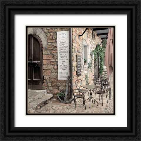 Varenna Caffe- 1 Black Ornate Wood Framed Art Print with Double Matting by Blaustein, Alan