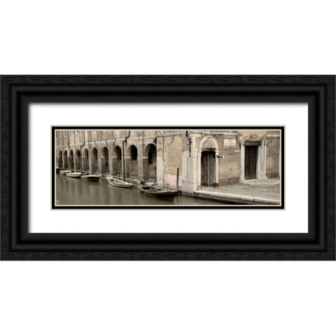 Canal Boats with Passageway Black Ornate Wood Framed Art Print with Double Matting by Blaustein, Alan