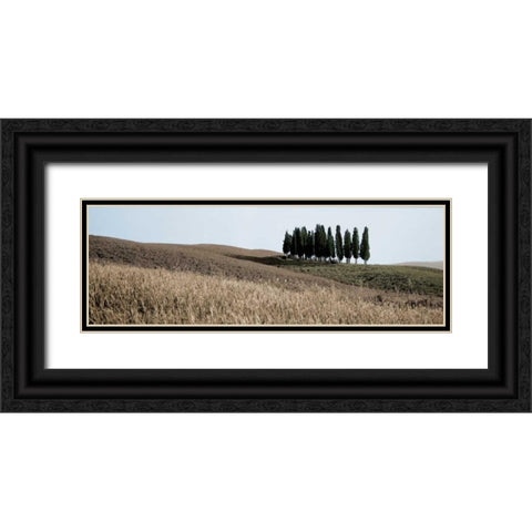 Val dÃ¢â‚¬â„¢Orcia Pano - 3 Black Ornate Wood Framed Art Print with Double Matting by Blaustein, Alan