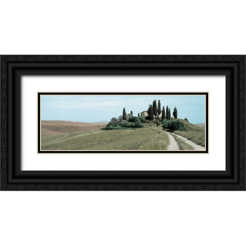 Val dÃ¢â‚¬â„¢Orcia Pano - 4 Black Ornate Wood Framed Art Print with Double Matting by Blaustein, Alan