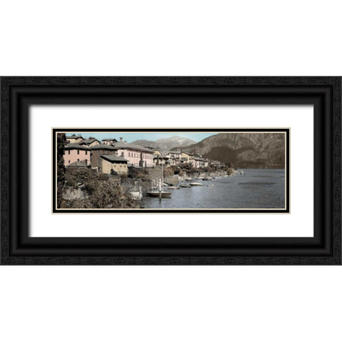 Italian Lake Pano - 1 Black Ornate Wood Framed Art Print with Double Matting by Blaustein, Alan