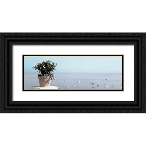 Positano Pano - 2 Black Ornate Wood Framed Art Print with Double Matting by Blaustein, Alan