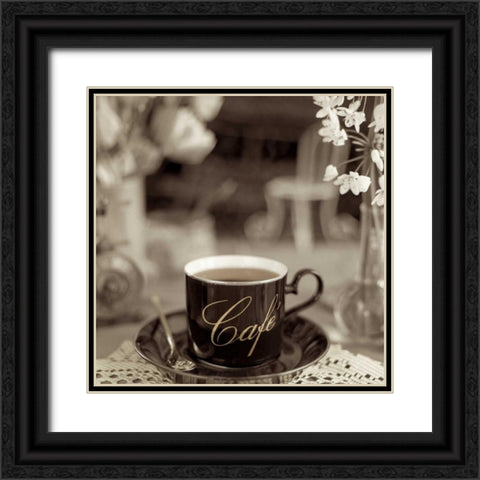 Nagano Cafe - 2 Black Ornate Wood Framed Art Print with Double Matting by Blaustein, Alan