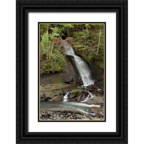 Hokkaido Waterfall - 6 Black Ornate Wood Framed Art Print with Double Matting by Blaustein, Alan