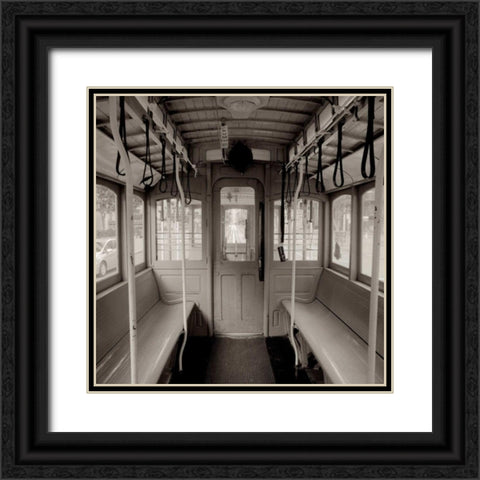 Cable Car Interior - 2 Black Ornate Wood Framed Art Print with Double Matting by Blaustein, Alan