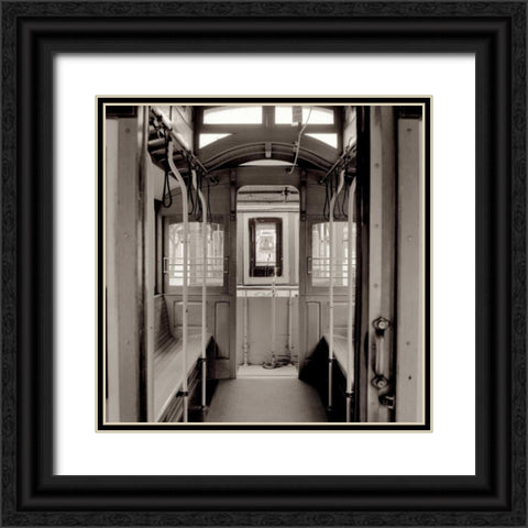 Cable Car Interior - 4 Black Ornate Wood Framed Art Print with Double Matting by Blaustein, Alan