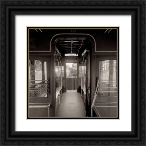 Cable Car Interior - 3 Black Ornate Wood Framed Art Print with Double Matting by Blaustein, Alan