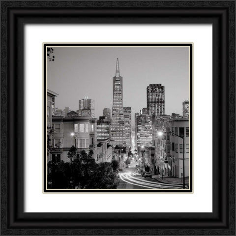 San Francisco Skyline - 1 Black Ornate Wood Framed Art Print with Double Matting by Blaustein, Alan