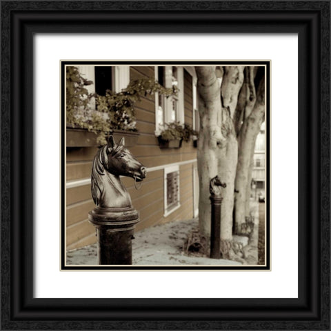 Hitching Post - 5 Black Ornate Wood Framed Art Print with Double Matting by Blaustein, Alan