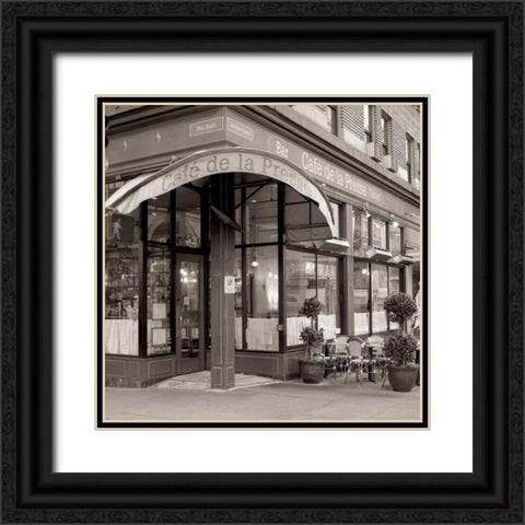 Cafe de La Presse - 2 Black Ornate Wood Framed Art Print with Double Matting by Blaustein, Alan