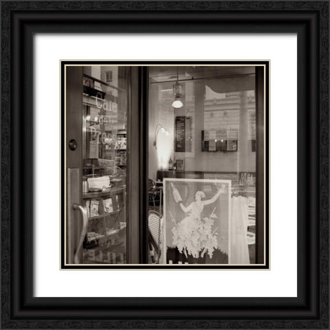 La Colombre Cafe - 2 Black Ornate Wood Framed Art Print with Double Matting by Blaustein, Alan