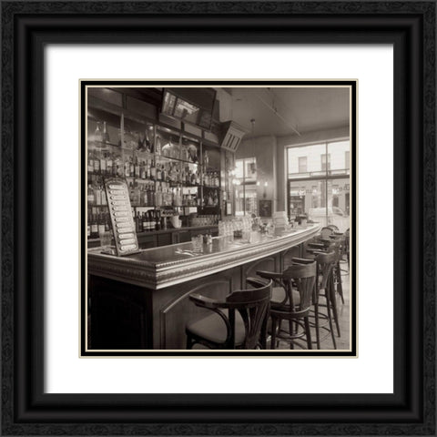 La Colombre Cafe - 3 Black Ornate Wood Framed Art Print with Double Matting by Blaustein, Alan