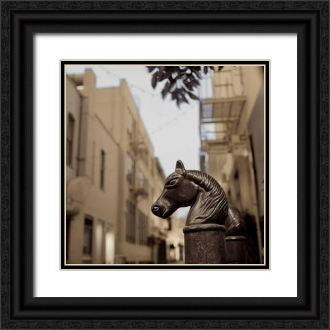Hitching Post - 3 Black Ornate Wood Framed Art Print with Double Matting by Blaustein, Alan