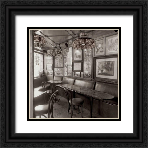 VesuvioÃ¢â‚¬â„¢s Caffe - 1 Black Ornate Wood Framed Art Print with Double Matting by Blaustein, Alan