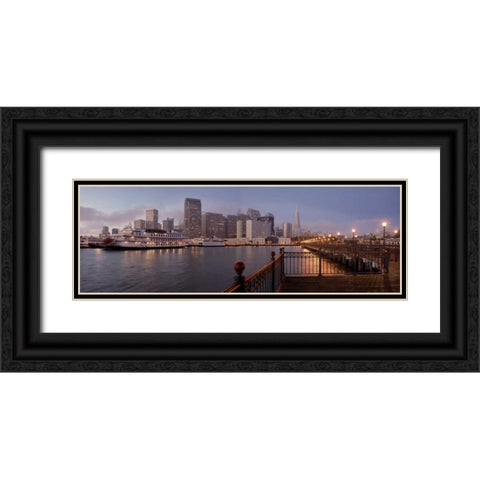 Bay Pano - 120 Black Ornate Wood Framed Art Print with Double Matting by Blaustein, Alan