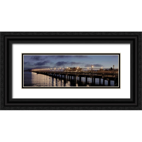Broadway Pier Pano - 118 Black Ornate Wood Framed Art Print with Double Matting by Blaustein, Alan