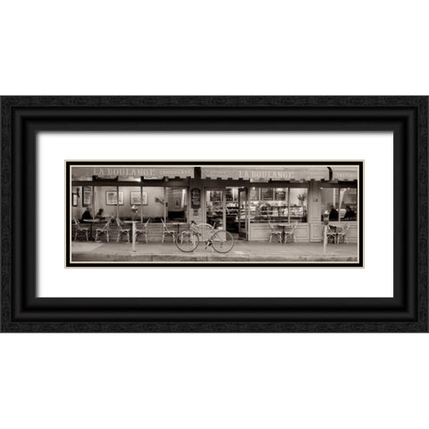 San Francisco Cafe Pano - 1 Black Ornate Wood Framed Art Print with Double Matting by Blaustein, Alan