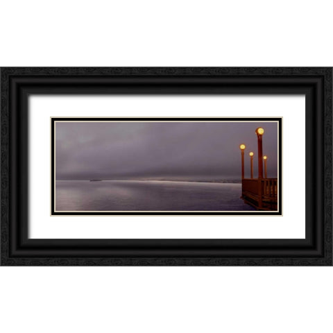 Golden Gate Bridge Pano - 128 Black Ornate Wood Framed Art Print with Double Matting by Blaustein, Alan