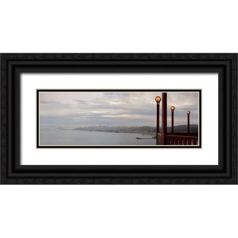 Golden Gate Bridge Pano - 123 Black Ornate Wood Framed Art Print with Double Matting by Blaustein, Alan