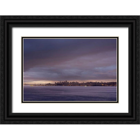 SF Skyline - 100 Black Ornate Wood Framed Art Print with Double Matting by Blaustein, Alan