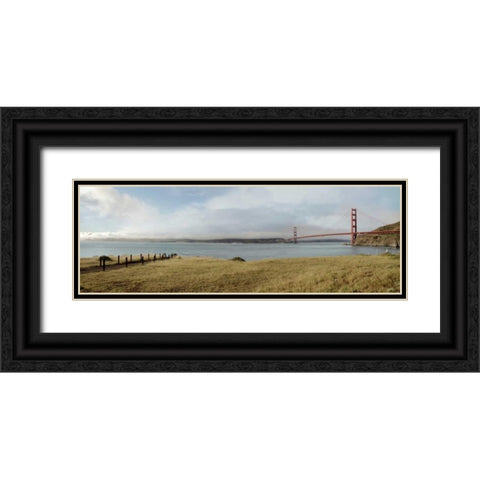 Golden Gate Bridge Pano - 104 Black Ornate Wood Framed Art Print with Double Matting by Blaustein, Alan