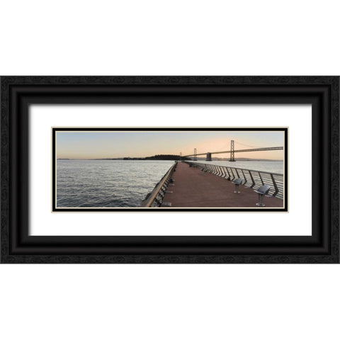 Bay Bridge Pano - 106 Black Ornate Wood Framed Art Print with Double Matting by Blaustein, Alan