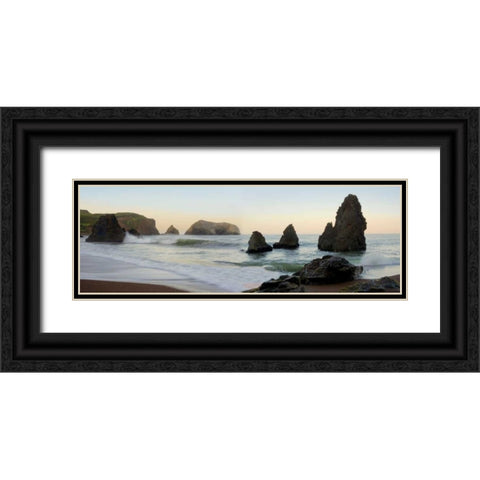 Rodeo Beach pano - 1 Black Ornate Wood Framed Art Print with Double Matting by Blaustein, Alan