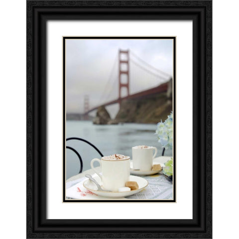 Dream Cafe Golden Gate Bridge - 6 Black Ornate Wood Framed Art Print with Double Matting by Blaustein, Alan