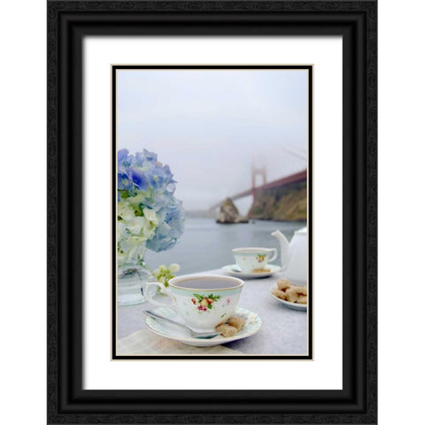 Dream Cafe Golden Gate Bridge - 12 Black Ornate Wood Framed Art Print with Double Matting by Blaustein, Alan
