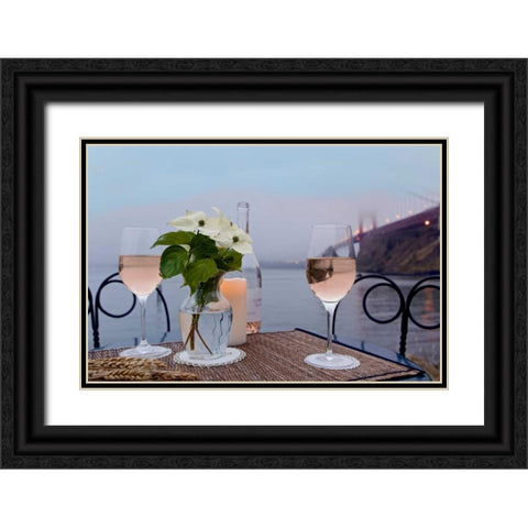 Dream Cafe Golden Gate Bridge - 10 Black Ornate Wood Framed Art Print with Double Matting by Blaustein, Alan