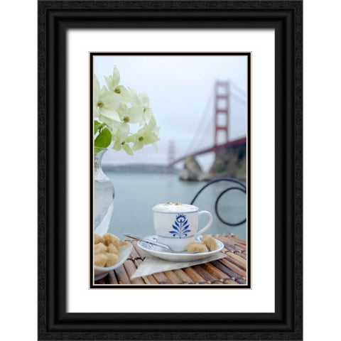 Dream Cafe Golden Gate Bridge - 17 Black Ornate Wood Framed Art Print with Double Matting by Blaustein, Alan
