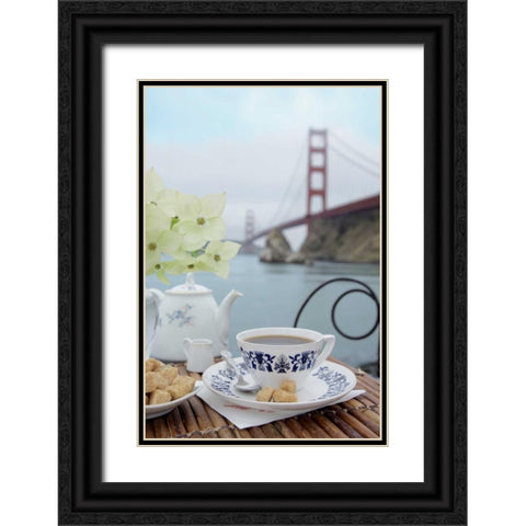 Dream Cafe Golden Gate Bridge - 16 Black Ornate Wood Framed Art Print with Double Matting by Blaustein, Alan