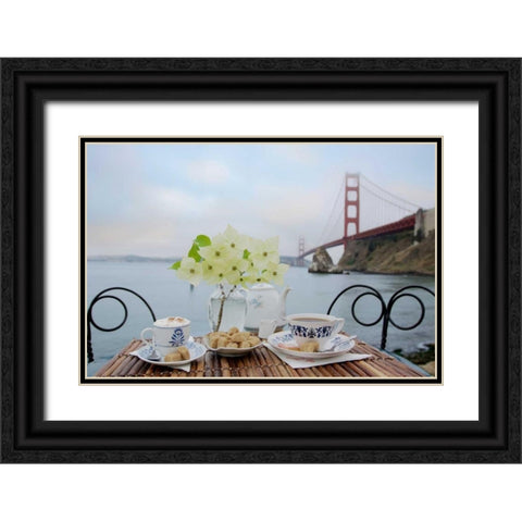 Dream Cafe Golden Gate Bridge - 15 Black Ornate Wood Framed Art Print with Double Matting by Blaustein, Alan