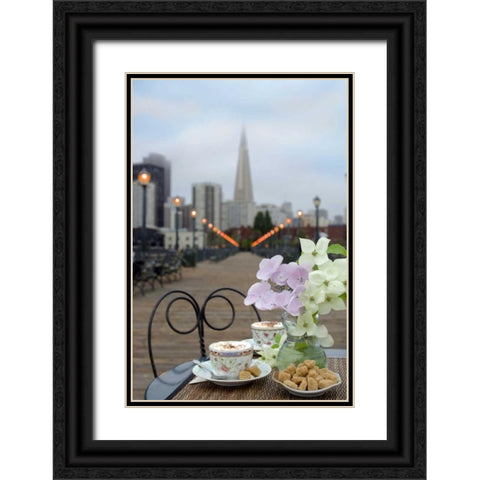 Dream Cafe Broadway Pier - 22 Black Ornate Wood Framed Art Print with Double Matting by Blaustein, Alan