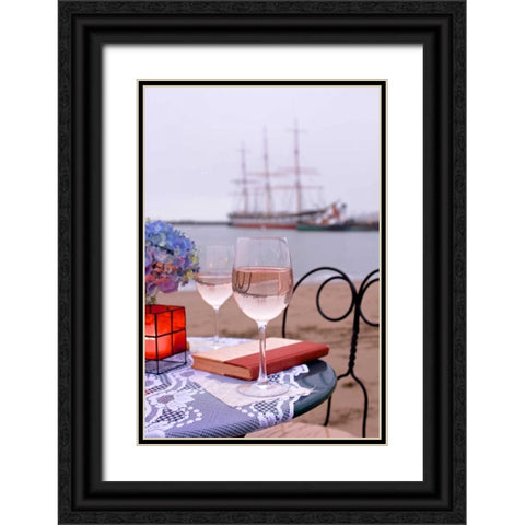 Dream Cafe Hyde St Pier - 31 Black Ornate Wood Framed Art Print with Double Matting by Blaustein, Alan